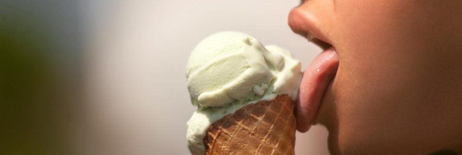 Woman Licking Ice Cream